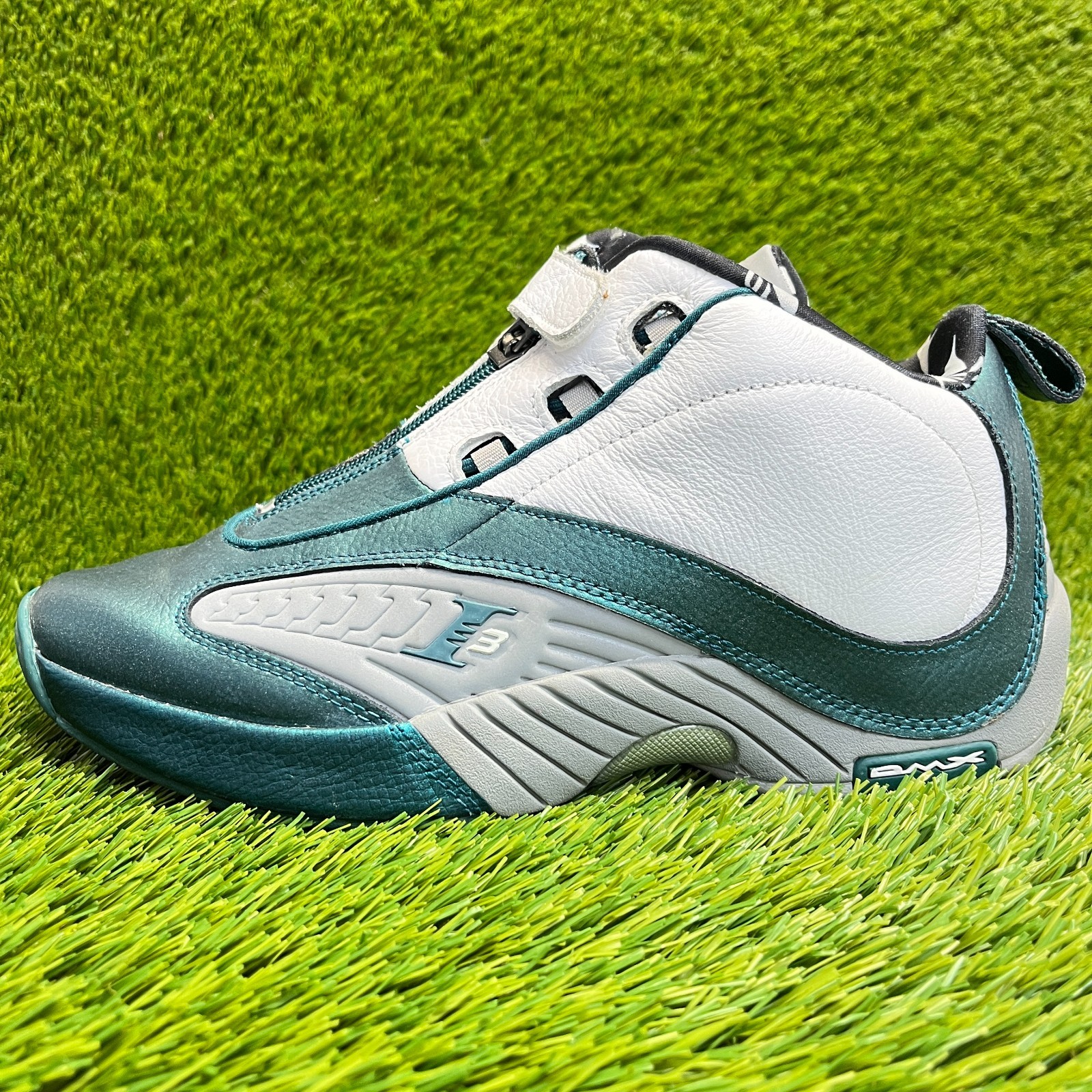 Reebok Answer 4 The Tunnel Mens Size 8 Green White Gray Athletic Shoes Sneakers