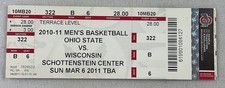 CBK 2011 03/06 Wisconsin at Ohio State Basketball Ticket-Duje Dukan