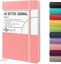 Bullet Dotted Journal A5, Hardcover Dotted Notebook, Thick 120gsm Paper 180 Page