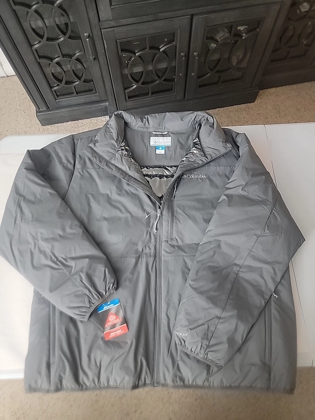 Columbia Omni-Heat Thermal Reflective Jacket XXL In Mens/Light Gray/NEW