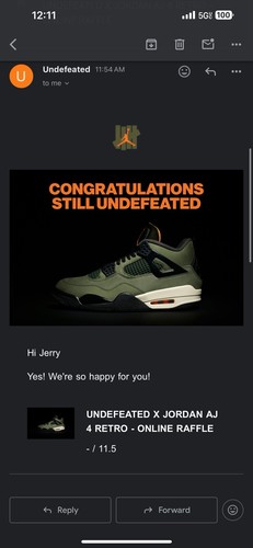 Size 11.5 - Undefeated x Air Jordan 4 Retro 2025 Green **CONFIRMED ORDER**🔥🔥
