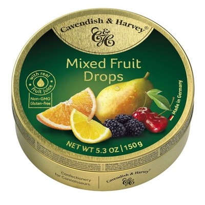 Mixed Fruit Hard Candy Drops - 5.3 Ounce Tin for Sweet Treats