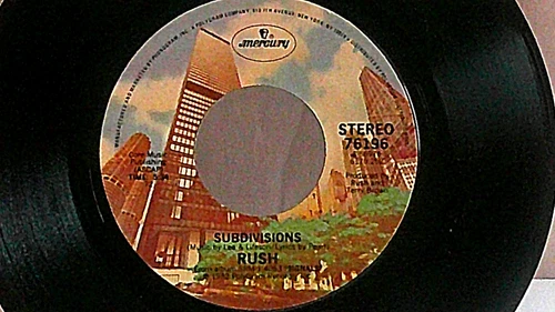 Rush,Mercury 76196,"Subdivisions"US,7" 45, 1982 prog rock classic, Mint-