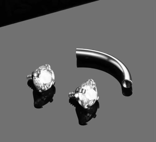 Curved Eyebrow Bar Barbell Curve Banana Cartilage Ear Piercing Navel anodised - Picture 3 of 5