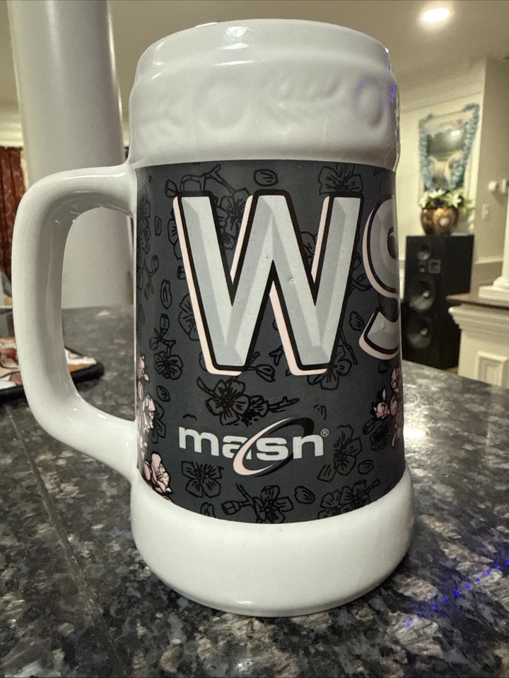 Taza jarra de cerámica con piedra de cerveza flor de cerezo sorteo de los Washington Nationals 2023 Foto 4 de 4