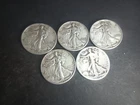 5 Different Walking Liberty Silver Half Dollars