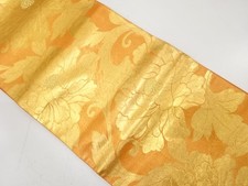 7641518: JAPANESE KIMONO / ANTIQUE FUKURO OBI / SILK / WOVEN FLOWER ARABESQUE
