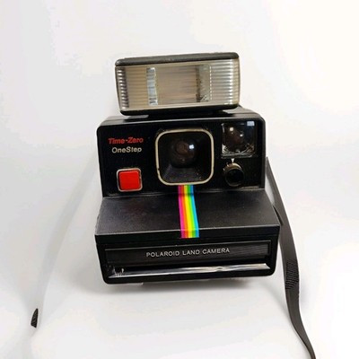 Polaroid Time Zero One Step Instant Land Camera w/2351 Flash + Case - UNTESTED