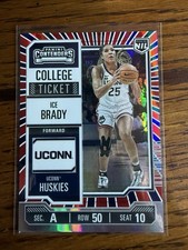 ICE BRADY #10 2024-25 Panini NIL College Ticket HOLO Red White Blue Stripe UConn