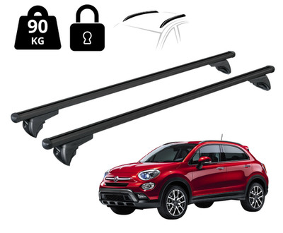 DACHTRÄGER DACHTRÄGER FÜR FIAT 500X 2015-2025 MIT HANDLAUF SCHWARZ