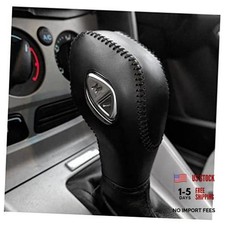 DEYTOP Gear Shift Knob Cover for Black with Black Stitches