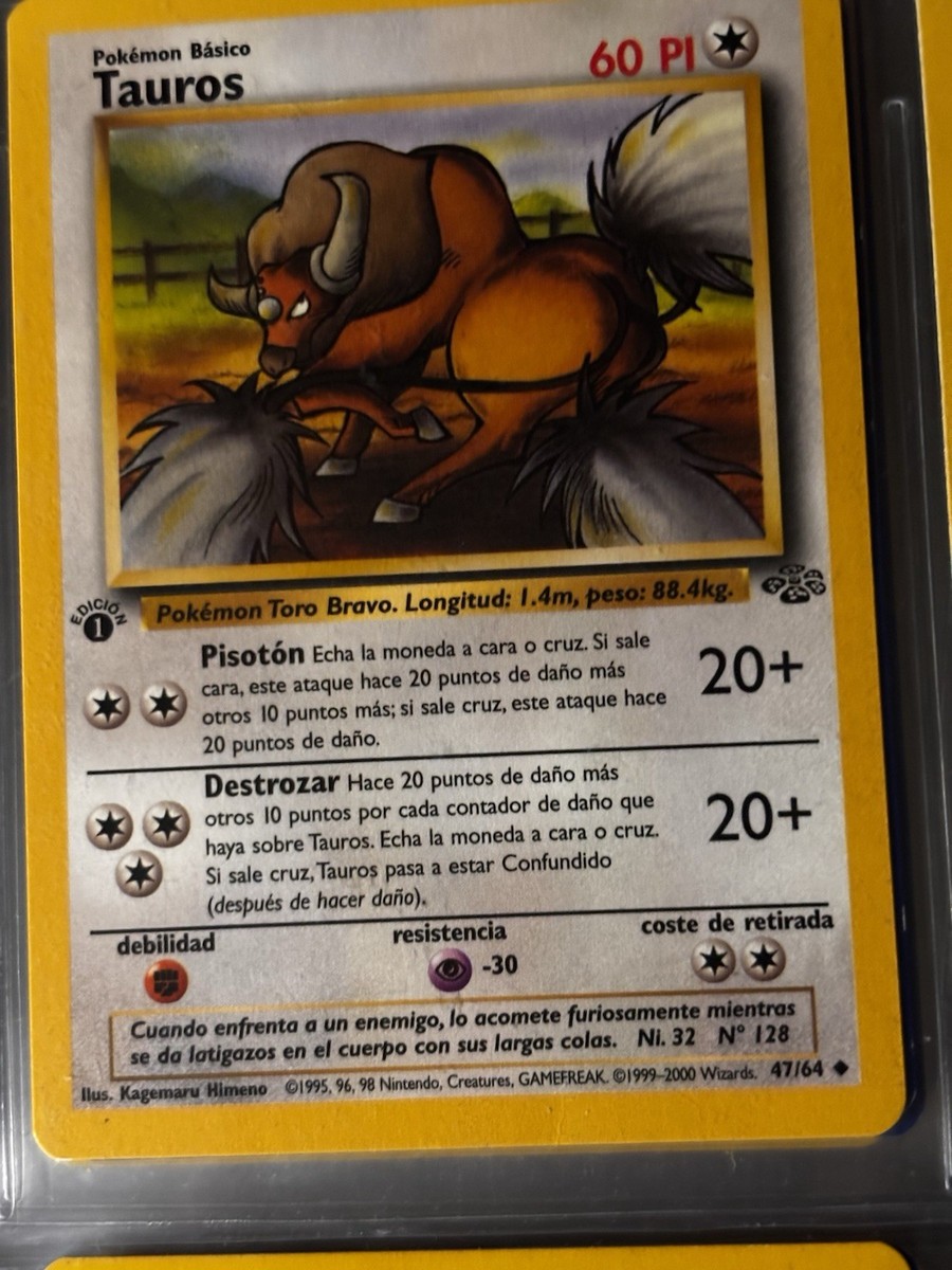 pokemon Tauras Spanish First Edition pokemon Tauras Spanish First Edition