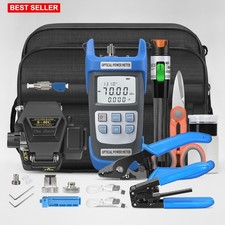 Fiber Optic Terminal Kit Ftth Tool Cleaver Power Meter Stripper Carry Bag