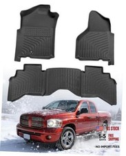 Car Floor Mats For Dodge Ram 1500 2002-2008 Crew Cabquad Cab Black 3pcs