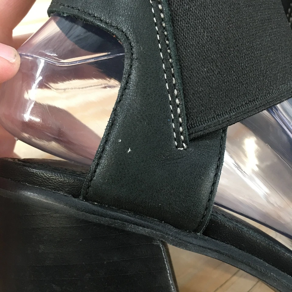 Sandalias Sorel para mujer 8 Nadia correa al tobillo negras punta abierta tacones bloque NL3237-010 Foto 4 de 4