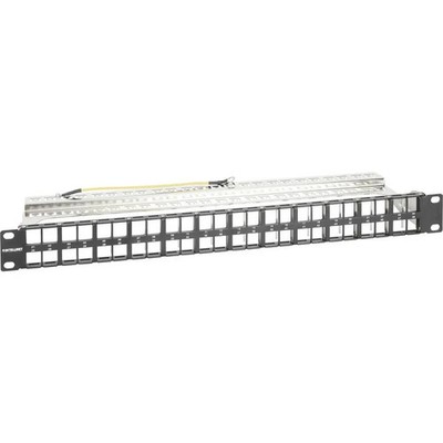 Intellinet Patchpanel Patchfeld Keystone-Jacks 48-Port geschirmt 1 HE schwarz