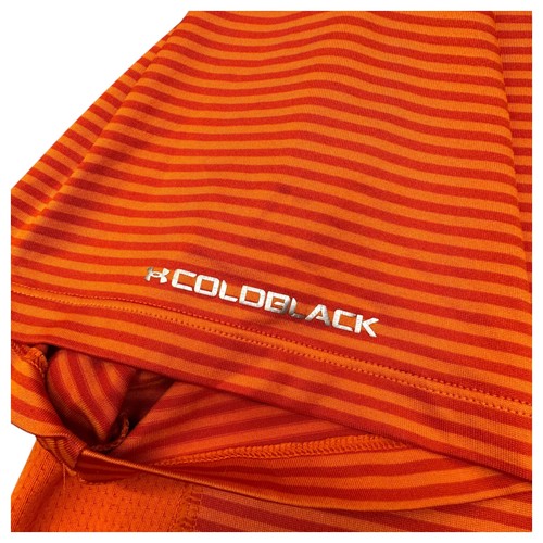 Under Armour Shirt Mens 2XL Orange ColdBlack Striped Golf Polo Athletic 1237030 - Picture 3 of 11