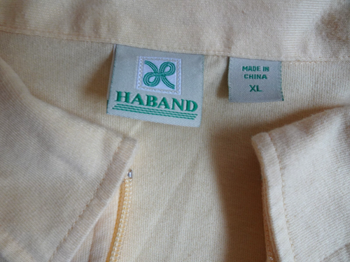 HABAND Active Camp Shirt Full Zip Collared Short Sleeve Knit Yellow Men's SZ XL - Picture 3 of 11