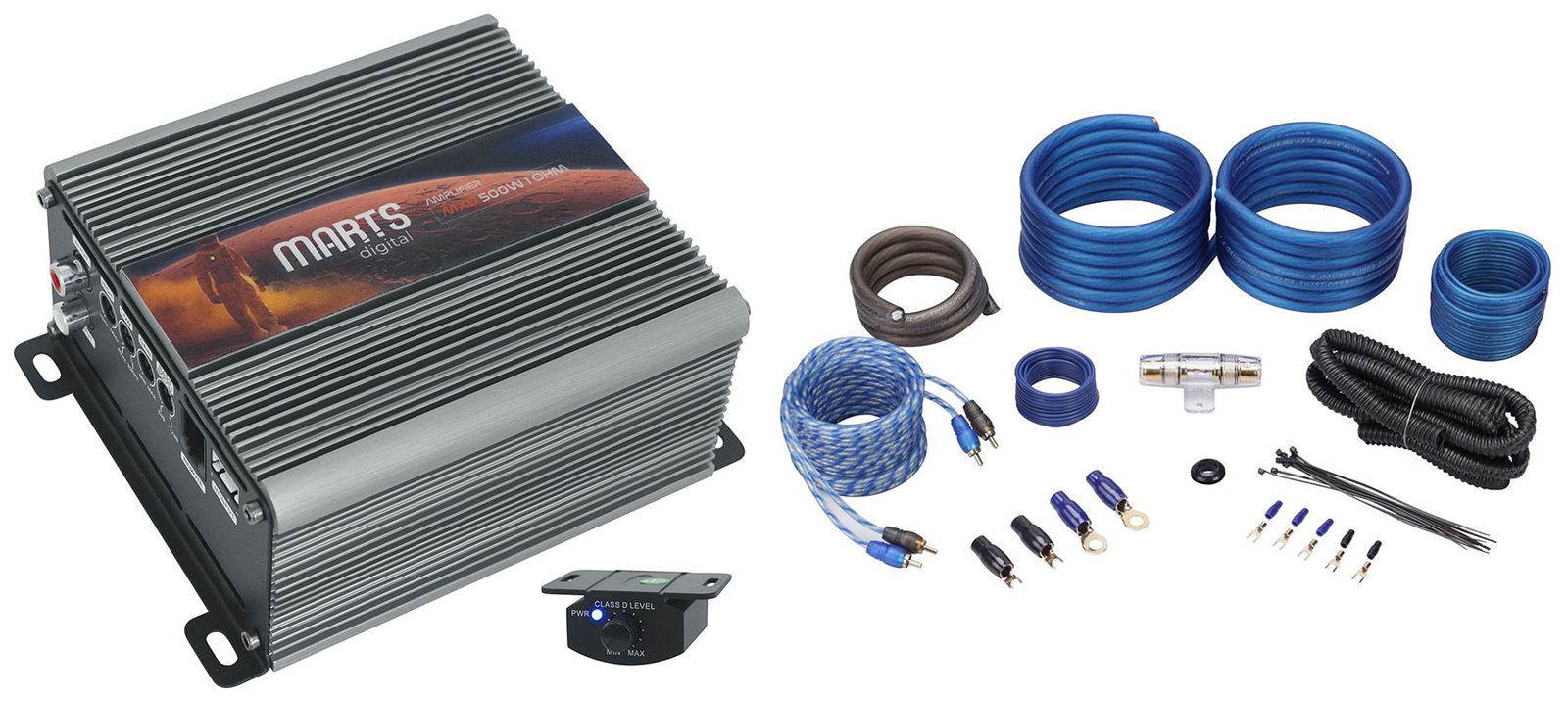 Автомобильный моноусилитель Marts Digital MXD 500 мощностью 1 Ом 460 Вт RMS Пульт дистанционного управления басами Комплект усилителя 15290₽