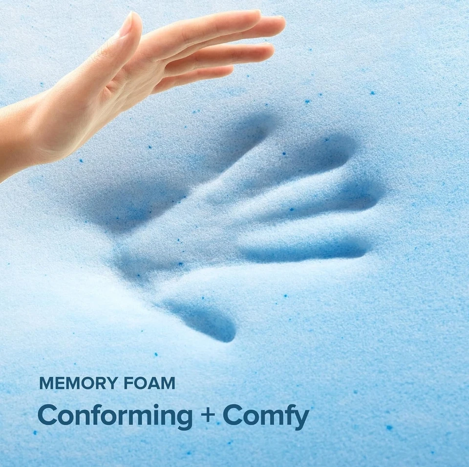 Colchón de espuma viscoelástica de gel de enfriamiento ZINUS 1,5 pulgadas tamaño doble. Caja abierta Foto 3 de 4