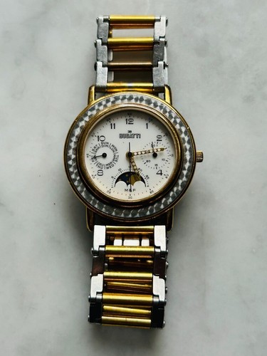 Bugatti Watch Chronograph Automatic Moonphase Mens Made In France