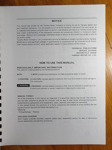 Yamaha FZR600W FZR FZR600 W Service Information Manual 3HH-SE2 6/89 90 1990 - Picture 5 of 12