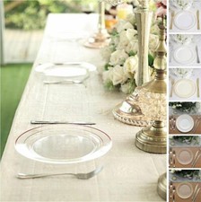 Plastic 10" ROUND PLATES Trim Party Wedding Catering Disposable TABLEWARE