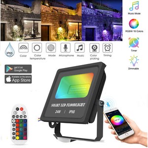 24W 50W Bluetooth RGB LED Fluter Außen Strahler Flutlicht Scheinwerfer Dimmbar