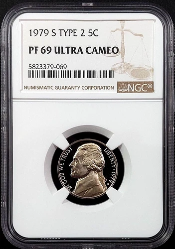 1979 S Type 2 Proof Jefferson Nickel graded PF 69 Ultra Cameo by NGC! sku 79069
