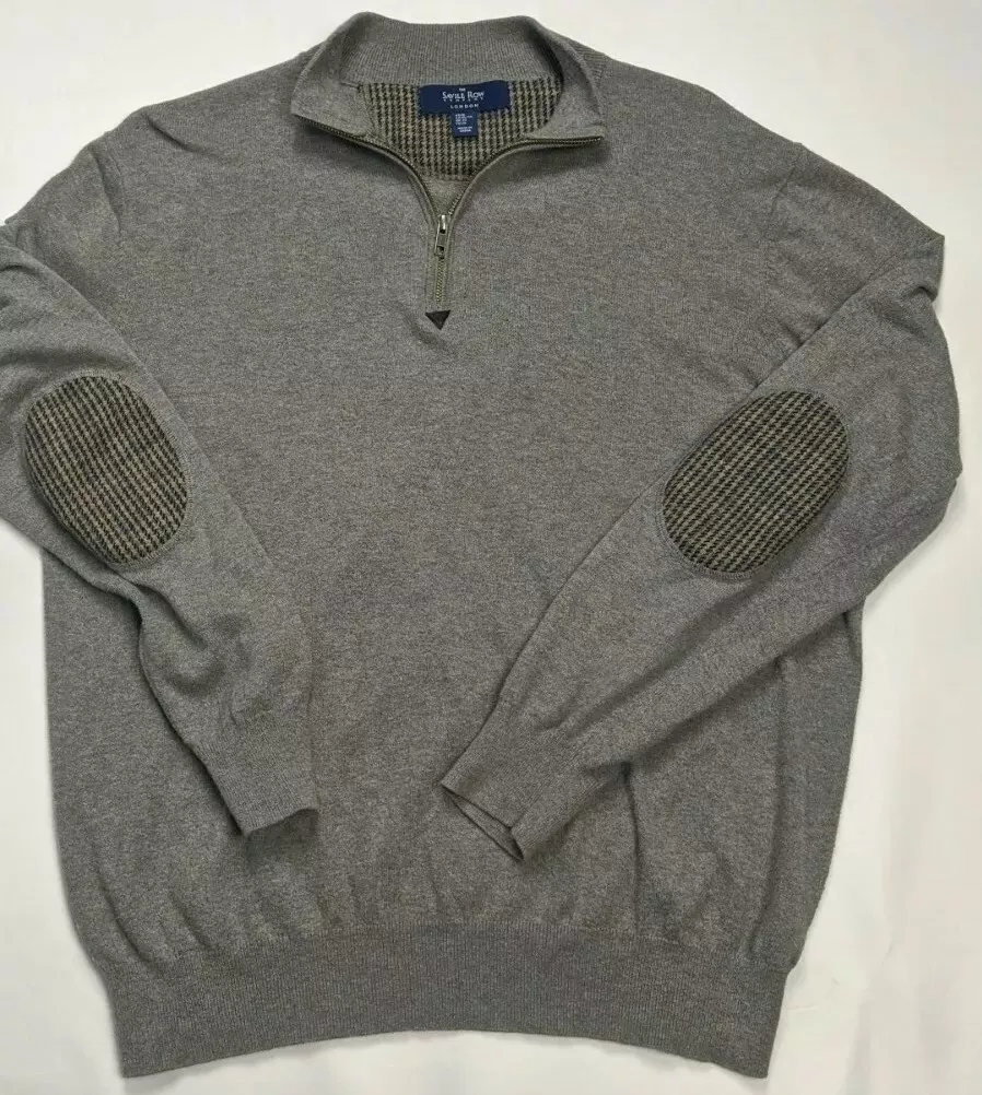 Men's quarter zip best sale sweater with elbow patches