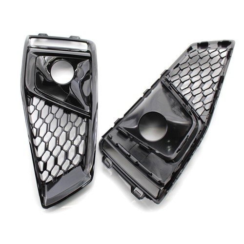 Fits AUDI A4 B9 S-Line S4 2019 Honeycomb Bumper Grill Fog Light Grille Glossy - Picture 3 of 6