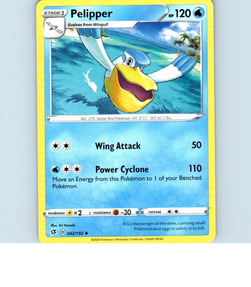 2020 Pelipper 042/192 Pokemon Card