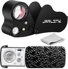 JARLINK 2 Pack Jewelers Loupe, 30X 60X 90X Illuminated Jewelers Eye Magnifier...