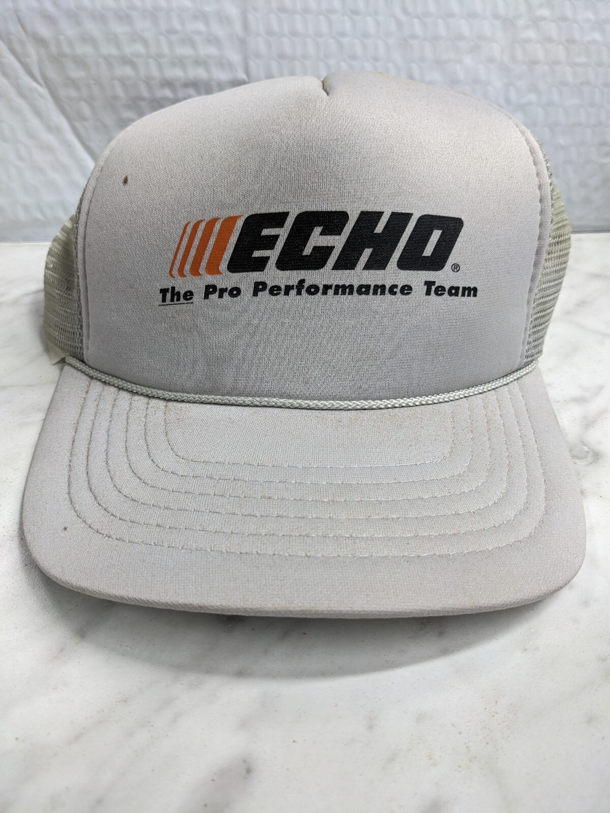 VINTAGE HAT CAP SNAPBACK TRUCKER GRAY ECHO LAWN EQUIPMENT PRO PERFORMANCE TEAM