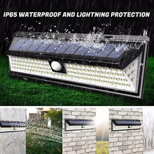 118 LED Solar Power Wall Light PIR Motion Sensor Outdoor Garden Security Lamp