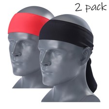 2pack Anti-Sweat Headbands Ninja Hair Tie Band Bandana Sports Workout Headscarf