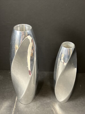 Pair 2001 NAMBE STUDIOS FRED BOULD TWIST VASEs # 6228, 6234  8.5  & 10.5  Used