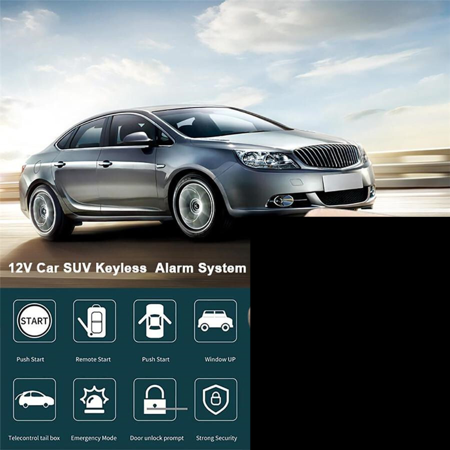 12V Car Engine Alarm System Remote Security Keyless Entry One-button Starter Kit