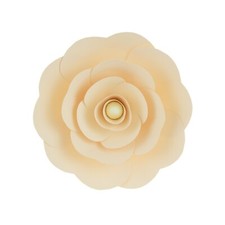 Mega Crafts - 12" Handmade Paper Pedal Flower - Ivory, 1PC