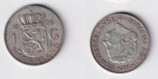 1 Gulden Silver Coin Netherlands 1956 VF (165939)