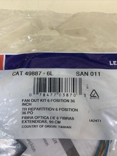 LEVITON 49887-6L FIBER OPTIC CABLE KIT FAN-OUT 6F 36" - 第 2/3 張圖片