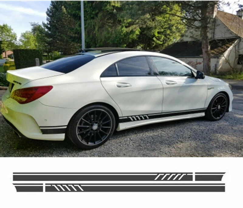 Edition1 Auto Car Side Stripe Skirt Decals Sticker For Mercedes Benz CLA 45 AMG - Image 2 of 4