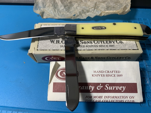 Case XX Mini Trapper Yellow Folding Pocket Knife 3207 CV 00029 (New) in Box