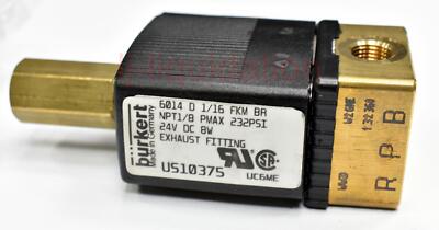 Burkert 6014 D 1/16 FKM BR Solenoid Valves Assy /Plug & Coil 24V DC/ NPT 1/8