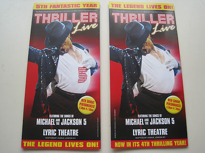 2 x verschiedene Flyer THRILLER Live Lyric Theatre Michael Jackson.