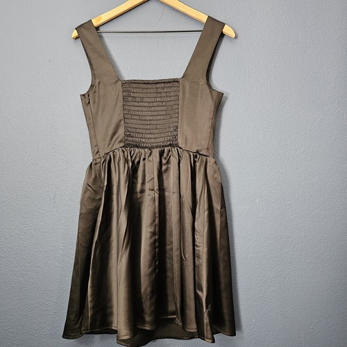 New With Tags Wild Fable Corset Mini Skater Dress Black Satin Women's Size... - Picture 5 of 12