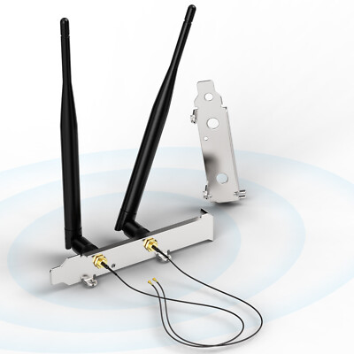 Dualband-WLAN 2,4GHz 5,8GHz 6dBi RP-SMA-Antenne +U.FL IPEX MHF4-Kabel +PCI Slot