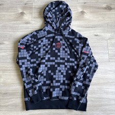 Nike Club Paris Saint Germain Mens Medium Pullover Hoodie Black Block Logo