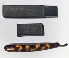 Antique RUDOLF GRAH SOLINGEN STRAIGHT RAZOR RUGRA 180 5/8 with Original Box