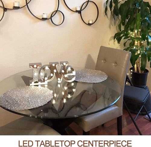 Letrero de carpa LED Bright Zeal 16" x 7" grande decoración de amor para dormitorio ESPEJO frontal - Imagen 3 de 7